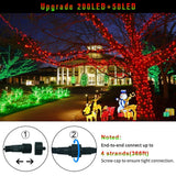 LED White Christmas Lights Outdoor, String Lights Plug in | Extendable, 8 Modes Christmas Tree Light, Timer, Durable, for Room Garden Patio Porch Wedding Christmas Halloween Decoration - Red & Green - Size 50m 400-LED Light String with 3m Extension Cable
