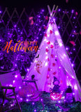 Solar String Lights Outdoor, 2 Pack LED Solar Outdoor Lights | Solar Fairy Lights with 8 Lighting Modes, Waterproof Solar Christmas Halloween  Lights for Outside Tree Garden Balcony Gazebo Party - Purple - Size 105ft 300-LED String Light
