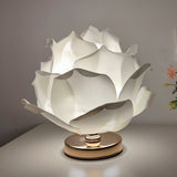 Dimmable Rose Shape Table Lamp - Romantic Floral Ambient Light with Metal Base for Bedroom, Living Room, and Lover Girlfriend Gift Wedding Anniversary Occasions - White-Pink - Size 15.7x11Inches