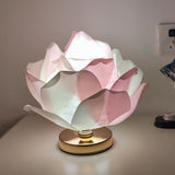 Dimmable Rose Shape Table Lamp - Romantic Floral Ambient Light with Metal Base for Bedroom, Living Room, and Lover Girlfriend Gift Wedding Anniversary Occasions - White - Size 15.7x11Inches