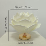 Dimmable Rose Shape Table Lamp - Romantic Floral Ambient Light with Metal Base for Bedroom, Living Room, and Lover Girlfriend Gift Wedding Anniversary Occasions - White - Size 15.7x11Inches