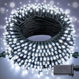 LED White Christmas Lights Outdoor, String Lights Plug in | Extendable, 8 Modes Christmas Tree Light, Timer, Durable, for Room Garden Patio Porch Wedding Christmas Halloween Decoration - White - Size 10m 100-LED Light String with 3m Extension Cable