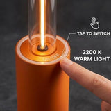 Cordless Table Lamp Rechargeable, Black Aluminum Touch LED Lamp, Dimmable 2200K Warm White, USB-C Charging, 3 Modes, for Bedroom & Dining - Gold - Size 30*4cm