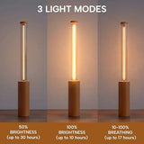 Cordless Table Lamp Rechargeable, Black Aluminum Touch LED Lamp, Dimmable 2200K Warm White, USB-C Charging, 3 Modes, for Bedroom & Dining - Silver - Size 30*4cm