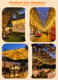 Solar String Lights Outdoor, 2 Pack LED Solar Outdoor Lights | Solar Fairy Lights with 8 Lighting Modes, Waterproof Solar Christmas Halloween  Lights for Outside Tree Garden Balcony Gazebo Party - Warm White - Size 22ft 30-LED String Light