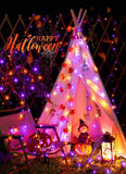 Solar String Lights Outdoor Waterproof, LED Outdoor Light | Solar Fairy Lights with 8 Lighting Modes, IP65 Waterproof Solar Christmas Halloween Lights for Outdoor Outside Tree Patio - Orange Purple - Size 40ft 100-LED String Light