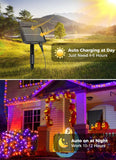 Solar String Lights Outdoor Waterproof, LED Outdoor Light | Solar Fairy Lights with 8 Lighting Modes, IP65 Waterproof Solar Christmas Halloween Lights for Outdoor Outside Tree Patio - Orange Purple - Size 40ft 100-LED String Light