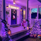 LED White Christmas Lights Outdoor, String Lights Plug in | Extendable, 8 Modes Christmas Tree Light, Timer, Durable, for Room Garden Patio Porch Wedding Christmas Halloween Decoration - Purple - Size 10m 100-LED Light String with 3m Extension Cable