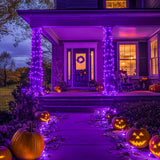 LED White Christmas Lights Outdoor, String Lights Plug in | Extendable, 8 Modes Christmas Tree Light, Timer, Durable, for Room Garden Patio Porch Wedding Christmas Halloween Decoration - Purple - Size 10m 100-LED Light String with 3m Extension Cable