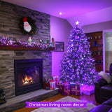 LED White Christmas Lights Outdoor, String Lights Plug in | Extendable, 8 Modes Christmas Tree Light, Timer, Durable, for Room Garden Patio Porch Wedding Christmas Halloween Decoration - Purple - Size 30m 300-LED Light String with 3m Extension Cable