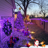 LED White Christmas Lights Outdoor, String Lights Plug in | Extendable, 8 Modes Christmas Tree Light, Timer, Durable, for Room Garden Patio Porch Wedding Christmas Halloween Decoration - Purple - Size 30m 300-LED Light String with 3m Extension Cable