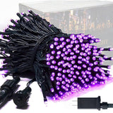 LED White Christmas Lights Outdoor, String Lights Plug in | Extendable, 8 Modes Christmas Tree Light, Timer, Durable, for Room Garden Patio Porch Wedding Christmas Halloween Decoration - Purple - Size 50m 400-LED Light String with 3m Extension Cable