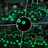 Halloween Decorations Outdoor Solar Scary Eyeball Lights,2PACKS LED Green Eyeball Swaying Firefly Lights,Waterproof Solar Halloween Path Lights for Yard/Garden/Lawn/Party Decor - Green - Size 6 led