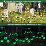 Halloween Decorations Outdoor Solar Scary Eyeball Lights,2PACKS LED Green Eyeball Swaying Firefly Lights,Waterproof Solar Halloween Path Lights for Yard/Garden/Lawn/Party Decor - Green - Size 6 led In Australia - Darrahopens