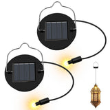 Solar Light Replacement Tops - Waterproof Solar Lantern Lid Parts with Rechargeable Battery AA 600mAh for Outdoor Hanging Lanterns, Garden, Yard, Patio, Lamp DIY Decorations - Warm Light - Size 2-Pack