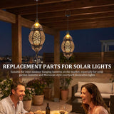 Solar Light Replacement Tops - Waterproof Solar Lantern Lid Parts with Rechargeable Battery AA 600mAh for Outdoor Hanging Lanterns, Garden, Yard, Patio, Lamp DIY Decorations - Warm Light - Size 2-Pack