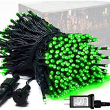 LED White Christmas Lights Outdoor, String Lights Plug in | Extendable, 8 Modes Christmas Tree Light, Timer, Durable, for Room Garden Patio Porch Wedding Christmas Halloween Decoration - Green - Size 100m 1000-LED Light String with 3m Extension Cable