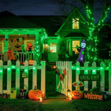 LED White Christmas Lights Outdoor, String Lights Plug in | Extendable, 8 Modes Christmas Tree Light, Timer, Durable, for Room Garden Patio Porch Wedding Christmas Halloween Decoration - Green - Size 50m 500-LED Light String with 3m Extension Cable