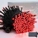LED White Christmas Lights Outdoor, String Lights Plug in | Extendable, 8 Modes Christmas Tree Light, Timer, Durable, for Room Garden Patio Porch Wedding Christmas Halloween Decoration - Red - Size 10m 100-LED Light String with 3m Extension Cable