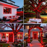 LED White Christmas Lights Outdoor, String Lights Plug in | Extendable, 8 Modes Christmas Tree Light, Timer, Durable, for Room Garden Patio Porch Wedding Christmas Halloween Decoration - Red - Size 10m 100-LED Light String with 3m Extension Cable