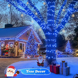 LED White Christmas Lights Outdoor, String Lights Plug in | Extendable, 8 Modes Christmas Tree Light, Timer, Durable, for Room Garden Patio Porch Wedding Christmas Halloween Decoration - Blue - Size 100m 1000-LED Light String with 3m Extension Cable