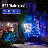 LED White Christmas Lights Outdoor, String Lights Plug in | Extendable, 8 Modes Christmas Tree Light, Timer, Durable, for Room Garden Patio Porch Wedding Christmas Halloween Decoration - Blue - Size 50m 500-LED Light String with 3m Extension Cable