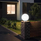 25cm Diameter Solar Globe Post Lights Lamp Post Light Fixture Modern Pillar Outside Lighting Auto On/Off White Acrylic Ball Lamp Post Light Fixture, Waterproof Solar Lights for Outside Garden Porch - White - Size 25cm In Australia - Darrahopens