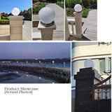 25cm Diameter Solar Globe Post Lights Lamp Post Light Fixture Modern Pillar Outside Lighting Auto On/Off White Acrylic Ball Lamp Post Light Fixture, Waterproof Solar Lights for Outside Garden Porch - White - Size 25cm