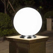 Darrahopens Home & Garden > Lighting > Night Lights & Ambient Lighting 30cm Diameter  Solar Globe Post Lights Lamp Post Light Fixture Modern Pillar Outside Lighting Auto On/Off White Acrylic Ball Lamp Post Light Fixture, Waterproof Solar Lights for Outside Garden Porch - White - Size 30cm In Australia - Darrahopens