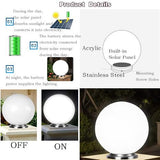 30cm Diameter  Solar Globe Post Lights Lamp Post Light Fixture Modern Pillar Outside Lighting Auto On/Off White Acrylic Ball Lamp Post Light Fixture, Waterproof Solar Lights for Outside Garden Porch - White - Size 30cm