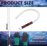 4Pack 30" Bendable LED Flashlight Stick Rechargeable, Classic with 1 Pair Gloves, Flexible Work Light Stick, High Lumen 3 Brightness Modes, 360° Rotate, Car Repair Mechanical Inspection - White - Size 4Pack