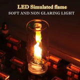 2 Pack USB LED Night Light, Portable Touch-Control Flame Atmosphere Lamp for Car, Bedroom, Camping, and Parties, USB-Powered, Realistic Flame Design, Ideal for Vehicle & Home Décor