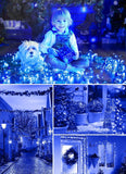 Solar String Lights Outdoor, 2 Pack LED Solar Outdoor Lights | Solar Fairy Lights with 8 Lighting Modes, Waterproof Solar Christmas Halloween  Lights for Outside Tree Garden Balcony Gazebo Party - Blue - Size 40ft 100-LED String Light