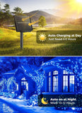 Solar String Lights Outdoor, 2 Pack LED Solar Outdoor Lights | Solar Fairy Lights with 8 Lighting Modes, Waterproof Solar Christmas Halloween  Lights for Outside Tree Garden Balcony Gazebo Party - Blue - Size 105ft 300-LED String Light