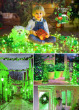 Solar String Lights Outdoor, 2 Pack LED Solar Outdoor Lights | Solar Fairy Lights with 8 Lighting Modes, Waterproof Solar Christmas Halloween  Lights for Outside Tree Garden Balcony Gazebo Party - Green - Size 40ft 100-LED String Light