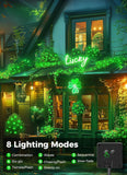 Solar String Lights Outdoor Waterproof, LED Outdoor Light | Solar Fairy Lights with 8 Lighting Modes, IP65 Waterproof Solar Christmas Halloween Lights for Outdoor Outside Tree Patio - Green - Size 105ft 300-LED String Light