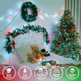 LED White Christmas Lights Outdoor, String Lights Plug in | Extendable, 8 Modes Christmas Tree Light, Timer, Durable, for Room Garden Patio Porch Wedding Christmas Halloween Decoration - Red & White & Green - Size 100m 800-LED Light String with 3m Extensi