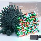 LED White Christmas Lights Outdoor, String Lights Plug in | Extendable, 8 Modes Christmas Tree Light, Timer, Durable, for Room Garden Patio Porch Wedding Christmas Halloween Decoration - Red & White & Green - Size 50m 500-LED Light String with 3m Extensio