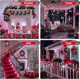 LED White Christmas Lights Outdoor, String Lights Plug in | Extendable, 8 Modes Christmas Tree Light, Timer, Durable, for Room Garden Patio Porch Wedding Christmas Halloween Decoration - Red & White - Size 100m 800-LED Light String with 3m Extension Cable