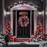 LED White Christmas Lights Outdoor, String Lights Plug in | Extendable, 8 Modes Christmas Tree Light, Timer, Durable, for Room Garden Patio Porch Wedding Christmas Halloween Decoration - Red & White - Size 10m 100-LED Light String with 3m Extension Cable