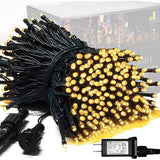 LED White Christmas Lights Outdoor, String Lights Plug in | Extendable, 8 Modes Christmas Tree Light, Timer, Durable, for Room Garden Patio Porch Wedding Christmas Halloween Decoration - Yellow - Size 50m 400-LED Light String with 3m Extension Cable