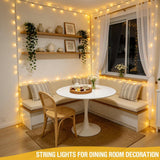 LED White Christmas Lights Outdoor, String Lights Plug in | Extendable, 8 Modes Christmas Tree Light, Timer, Durable, for Room Garden Patio Porch Wedding Christmas Halloween Decoration - Yellow - Size 50m 400-LED Light String with 3m Extension Cable