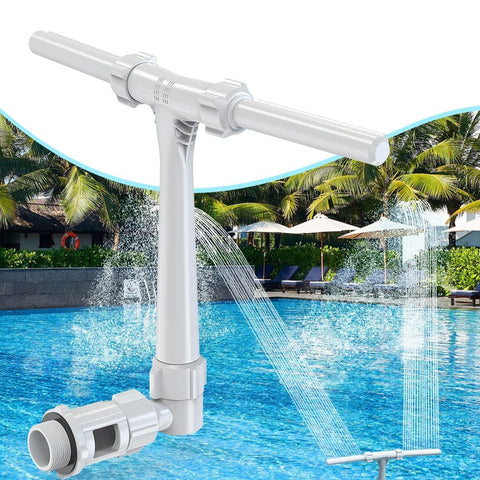 Upgrade Pool Fountain - Dual Spray Water Fountains for Above Ground/Inground Pools, 2-in-1 Adjustable Waterfall Pool Sprinkler Fountain In Australia - Darrahopens