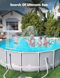 Upgrade Pool Fountain - Dual Spray Water Fountains for Above Ground/Inground Pools, 2-in-1 Adjustable Waterfall Pool Sprinkler Fountain