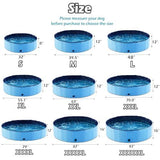 32*12in Foldable Dog Pet Bath Pool Collapsible Dog Pet Pool Bathing Tub Teen Pool Doggie Wading Pool for Puppy Small Medium Large Dogs Cats and Teen - Blue - Size 32*12in
