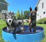 32*12in Foldable Dog Pet Bath Pool Collapsible Dog Pet Pool Bathing Tub Teen Pool Doggie Wading Pool for Puppy Small Medium Large Dogs Cats and Teen - Blue - Size 32*12in