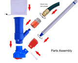Jet Vacuum W/ 6 Section Poles of 57" for Frame Aboveground/Inflatable Pool Spa, No Electric Power Needed, Use Garden Hose Water Pressure to Vacuum