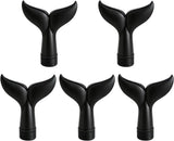 5-Piece Threaded Pool Fountain Nozzle Set for Water Feature Display, 5 Piece Fishtail Heads for Poolside Display Areas Pool Fountain Nozzle Fishtail Head Water Feature Decorative Backyard Threaded Head Set - Black - Size 95mm
