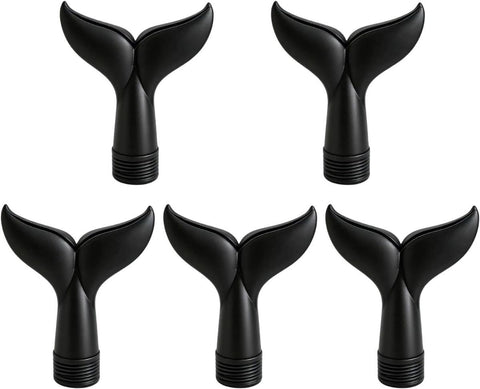 5-Piece Threaded Pool Fountain Nozzle Set for Water Feature Display, 5 Piece Fishtail Heads for Poolside Display Areas Pool Fountain Nozzle Fishtail Head Water Feature Decorative Backyard Threaded Head Set - Black - Size 95mm