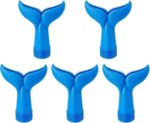 5-Piece Threaded Pool Fountain Nozzle Set for Water Feature Display, 5 Piece Fishtail Heads for Poolside Display Areas Pool Fountain Nozzle Fishtail Head Water Feature Decorative Backyard Threaded Head Set - Blue - Size 95mm In Australia - Darrahopens